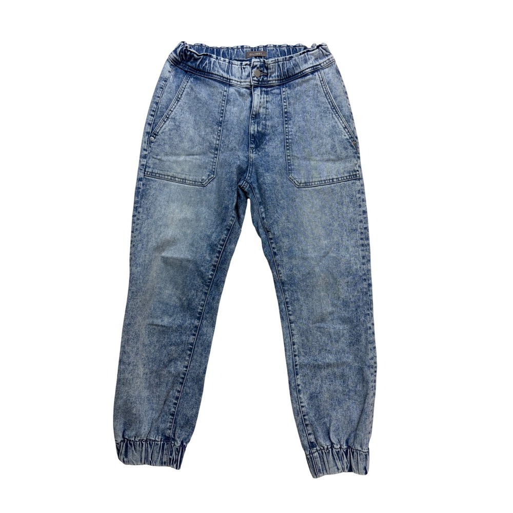 DL1961 Denim Jogger Pants Women Medium Blue Acid Wash Elastic Waist Ankle Casual
